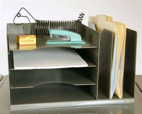 metal box for desktop|Metal Desk File Organizer .